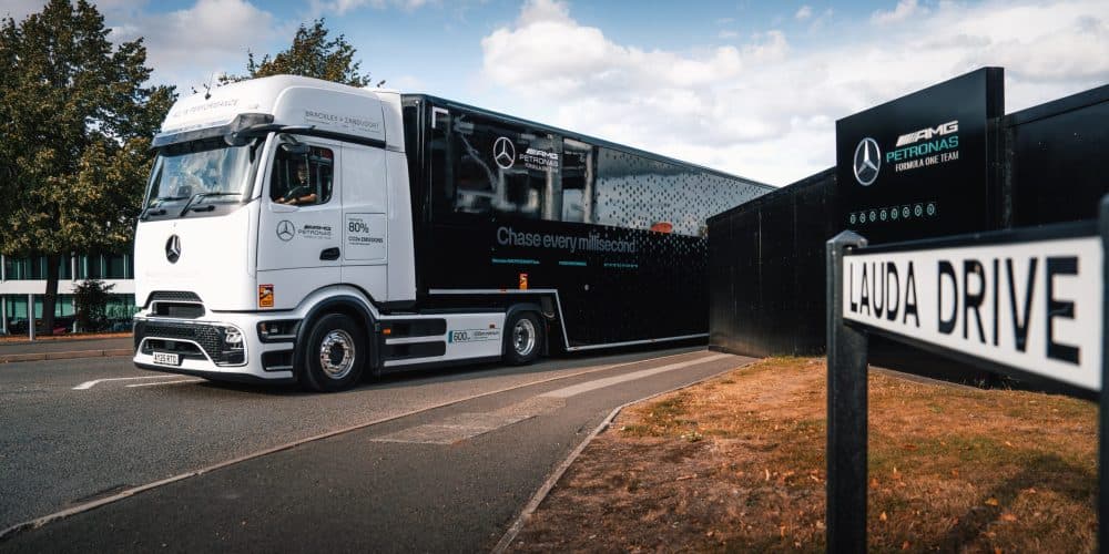 How Mercedes-AMG PETRONAS F1 Team Pioneers Near-Total Sustainable Fuel Use in Truck Logistics