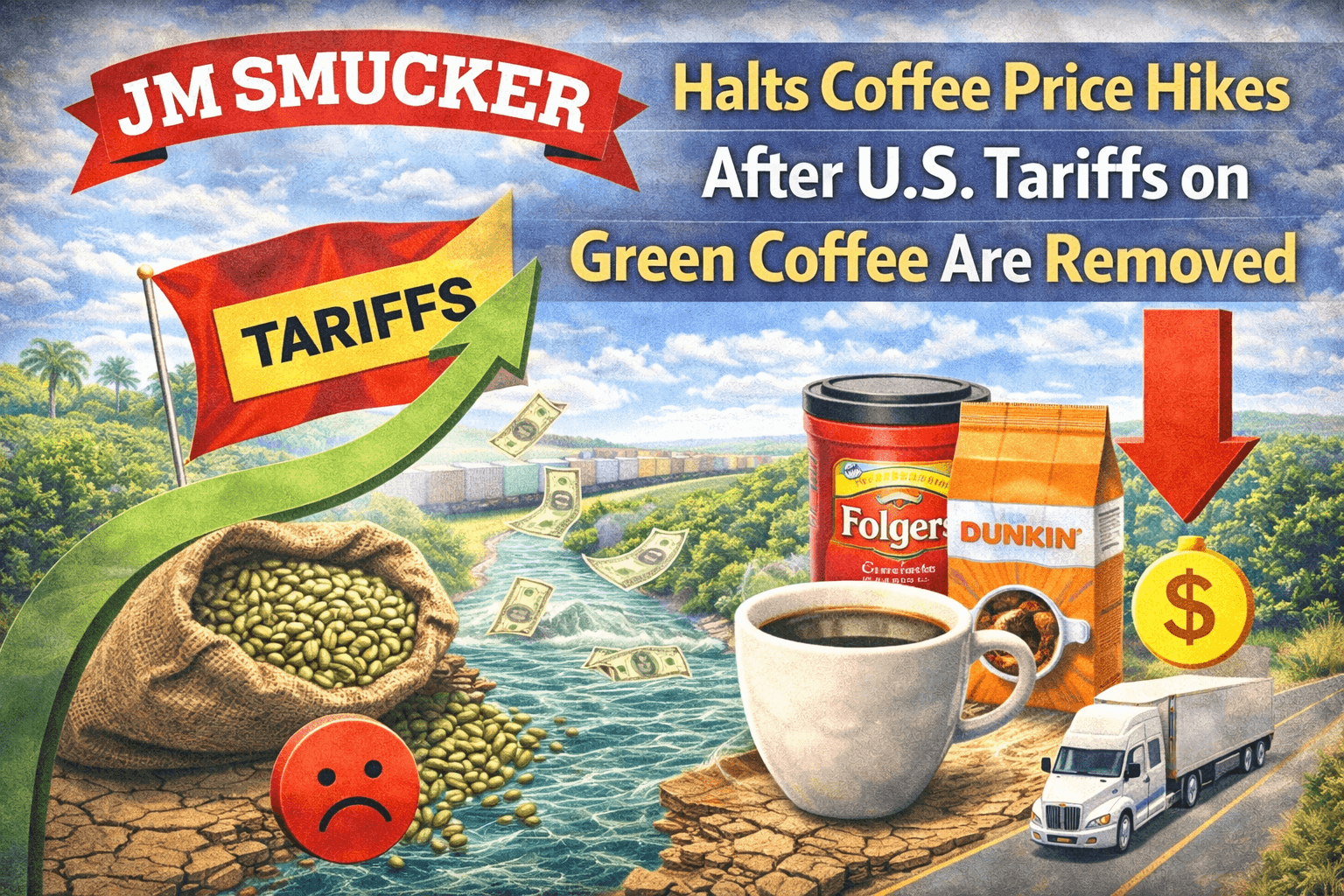 JM Smucker Halts Coffee Price Hikes After U.S. Tariffs on Green Coffee Are Removed