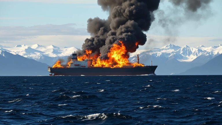 Bergingsoperaties aan de gang voor brand in vrachtschip in de wateren van Alaska