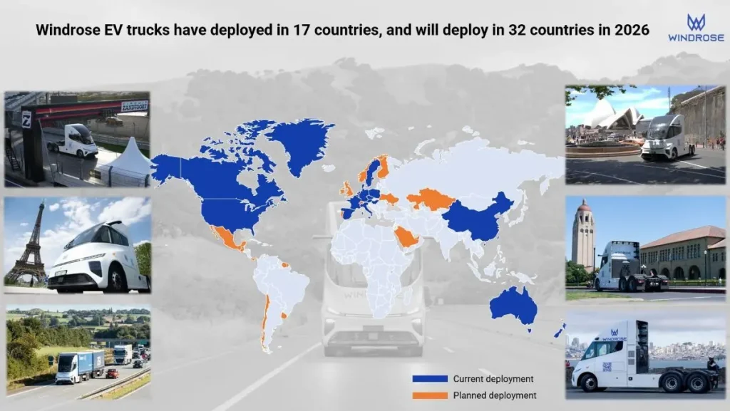 Windrose Technology Partners with Trailerlogistics for Electric Trucks in South America