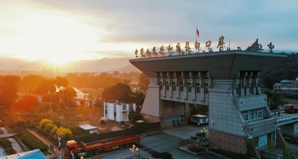 North Korea Transitions Old Factory Site into Cargo Truck Processing Area Amid Expanding Border Trade