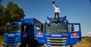 Scania Autonomous Trucks Execute Precise Maneuver in Stunning Red Bull Jump Event