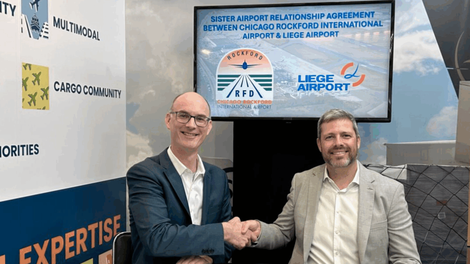 Transatlantic Air Cargo Link Strengthened with Liege and Chicago Rockford Sister Airport Agreement