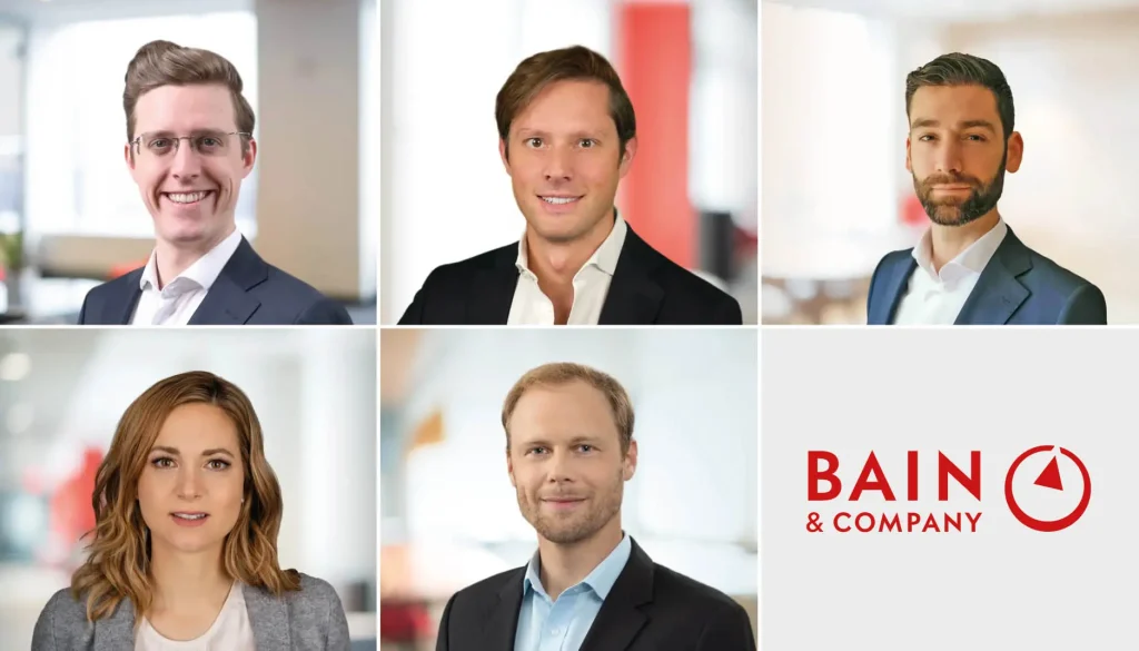 Five promotions at Bain & Company in Germany and Switzerland: Bosch, Oesterle, Piotrowski, Probst, Schmell