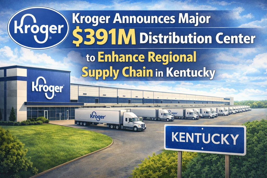 Kroger объявляет об открытии крупного дистрибьюторского центра площадью 1 млн квадратных футов для укрепления региональной цепи поставок в Кентукки.