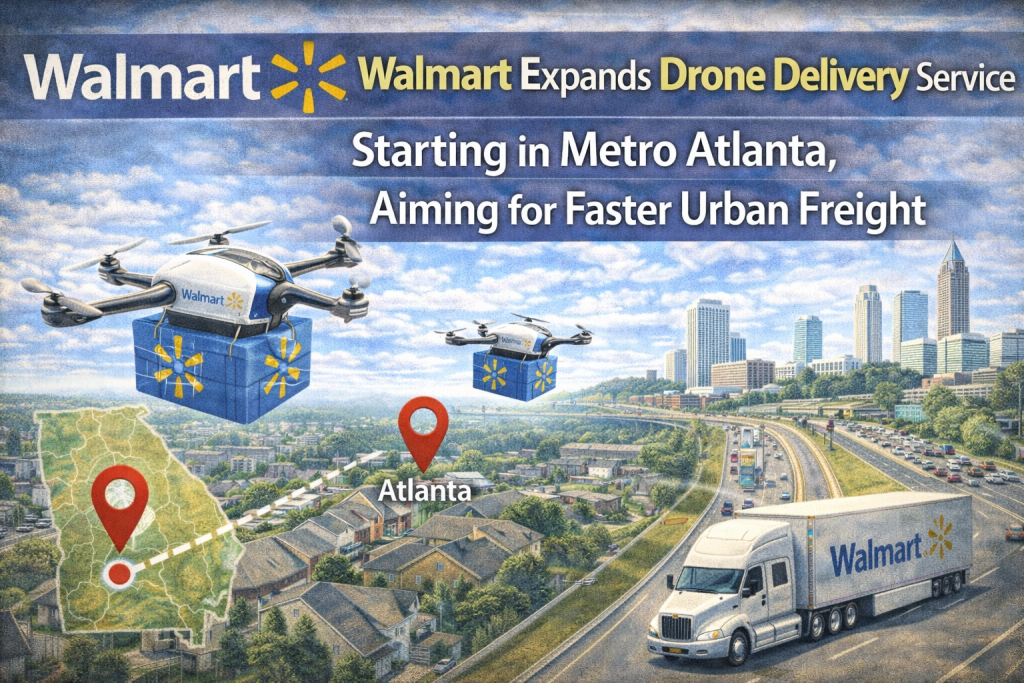 Walmart Expands Drone Delivery Service Starting in Metro Atlanta, Aiming for Faster Urban Freight