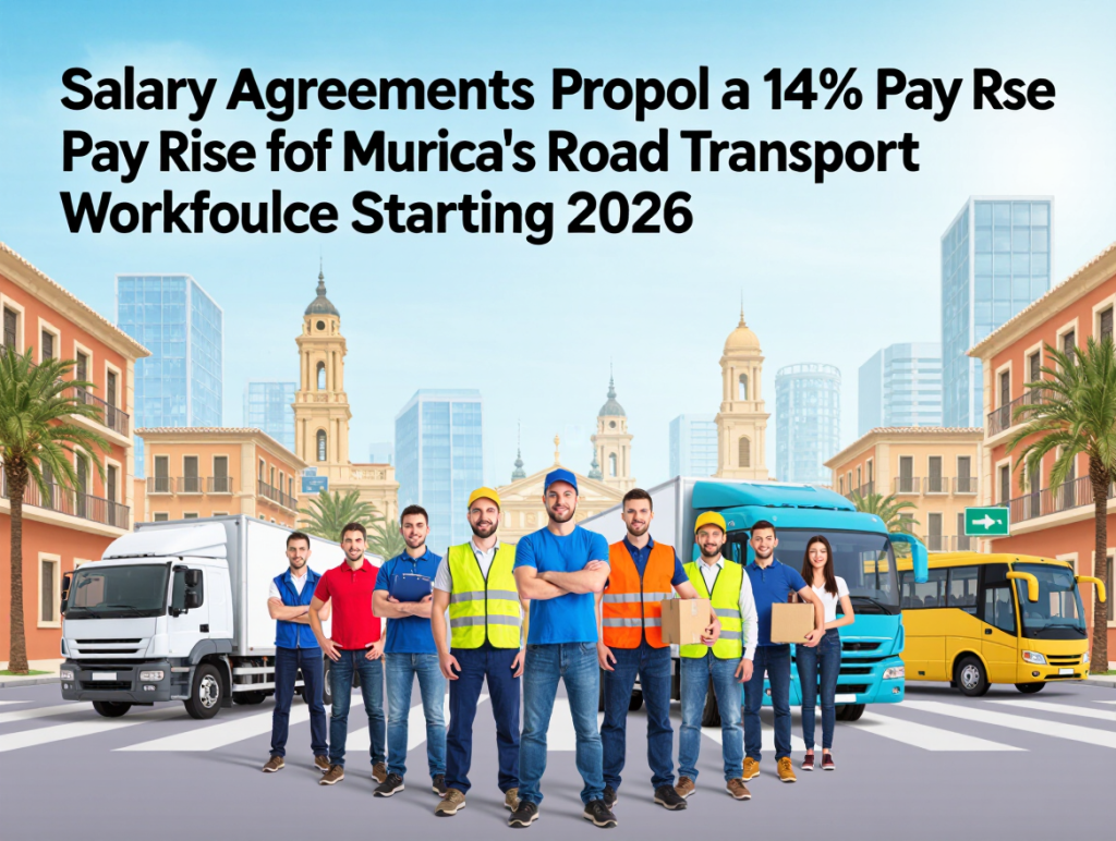 Löneöverenskommelser driver på en löneökning på 14 % för Murcias vägtransportarbetskraft med start 2026