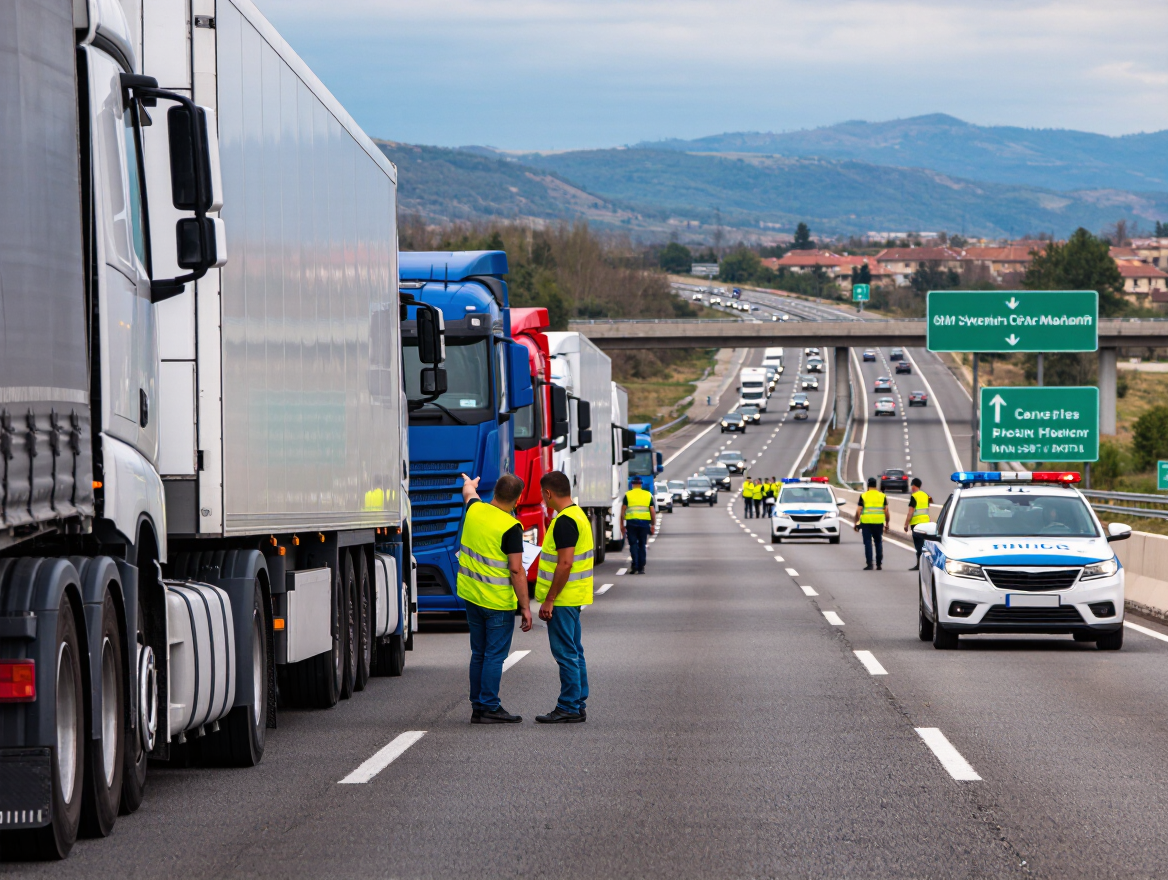 Spanien luckrar upp kör- och vilotidsbestämmelser för lastbilsförare för att hantera störningar orsakade av franska vägprotester