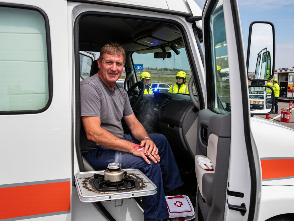 Incident sur l'A-30 : Un camionneur souffre de brûlures après avoir utilisé un réchaud à l'intérieur de la cabine de son véhicule