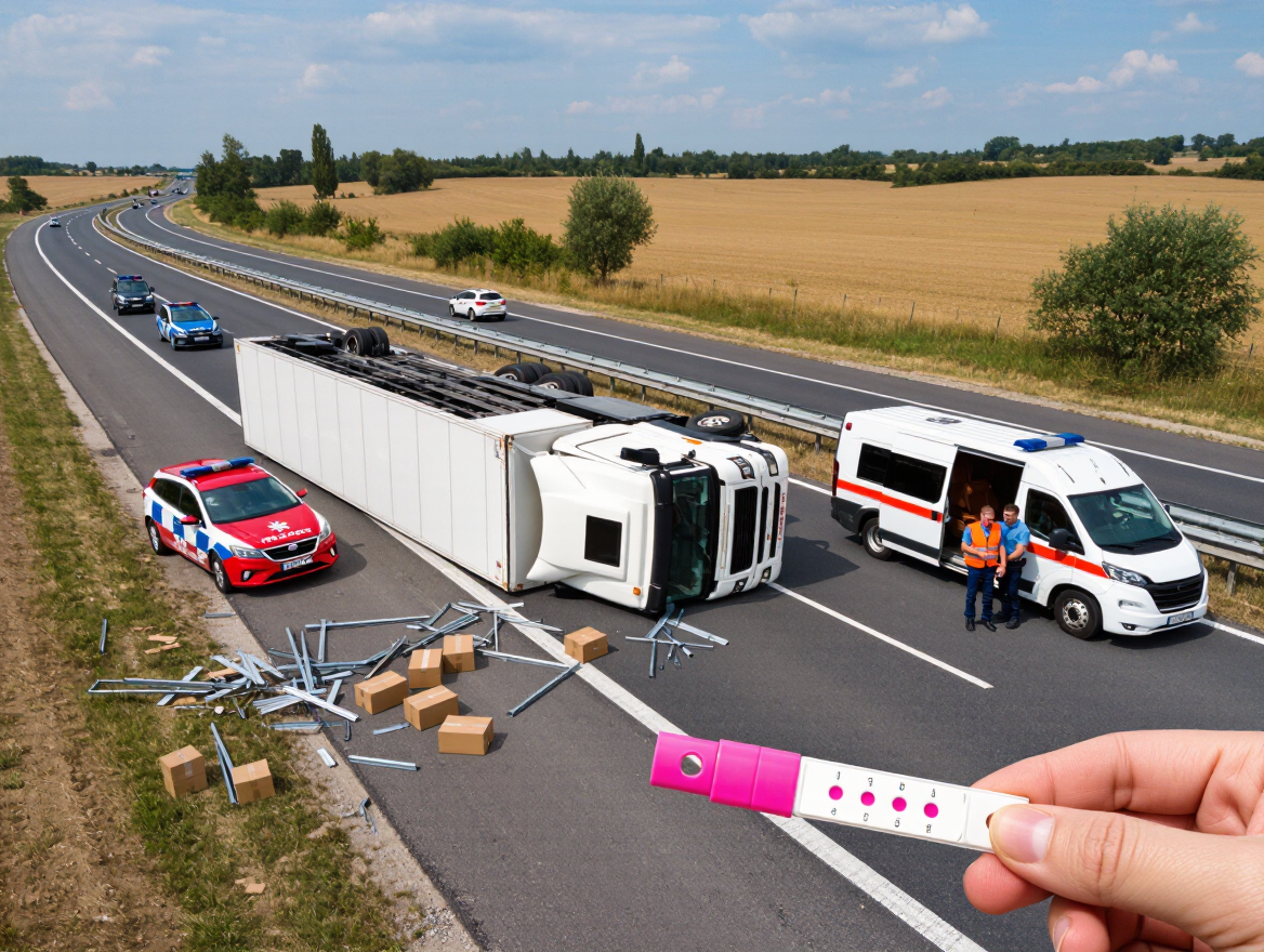 Overview of a Truck Overturn on N-420 Resulting in a Positive Alcohol Test for the Driver