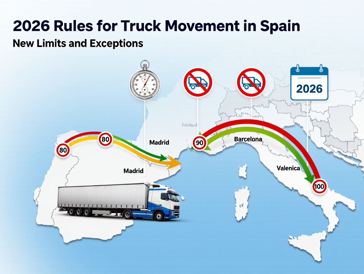 2026 Rules for Truck Movement in Spain: New Limits and Exceptions
