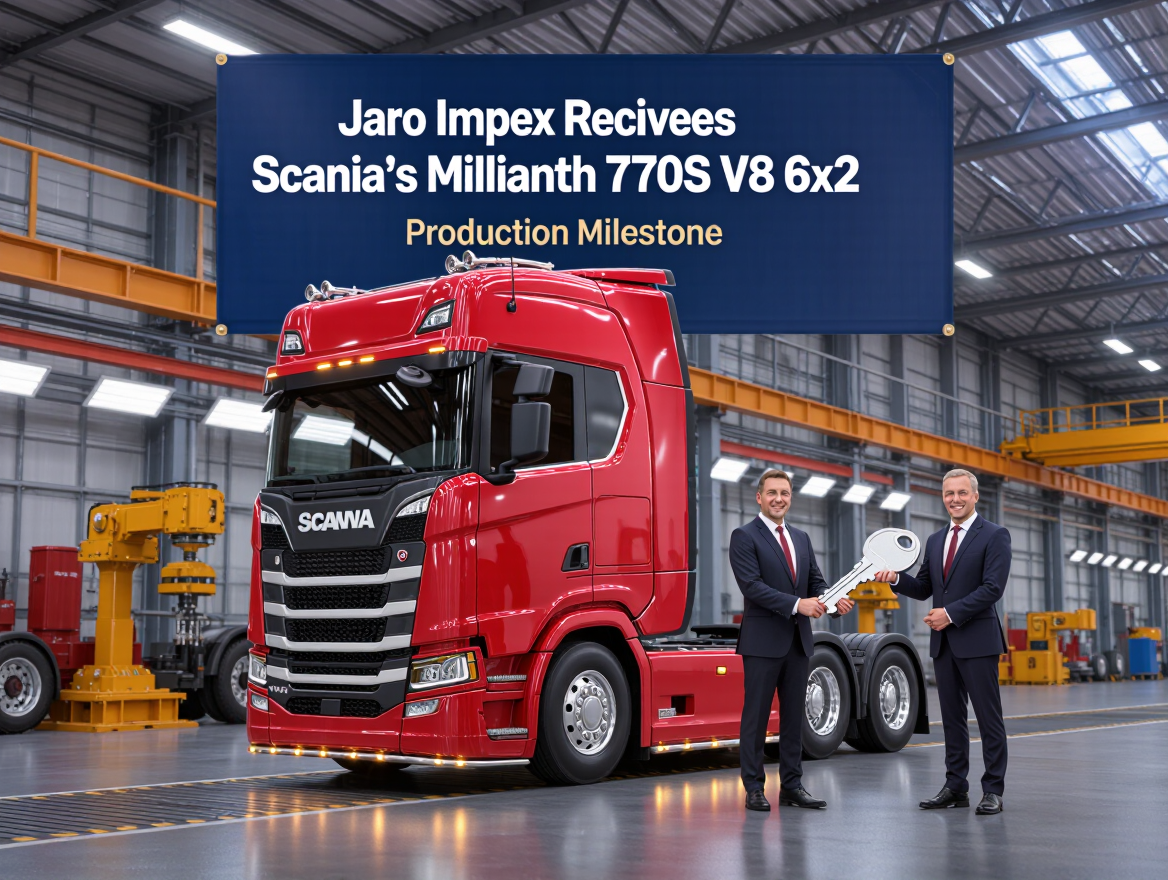 Jaro Impex ontvangt Scania's miljoenste 770S V8 6×2 truck ter ere van een productiemijlpaal
