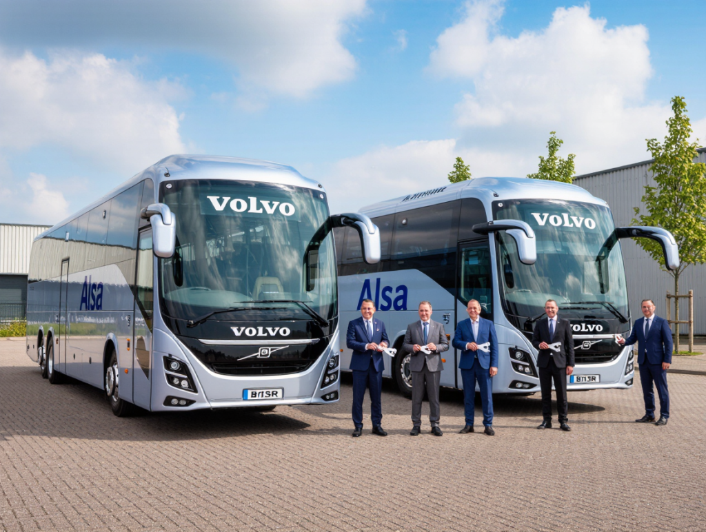 Volvo Buses Hands Over Two 15m B13R Coaches to Alsa Highlighting Fuel and Safety Gains