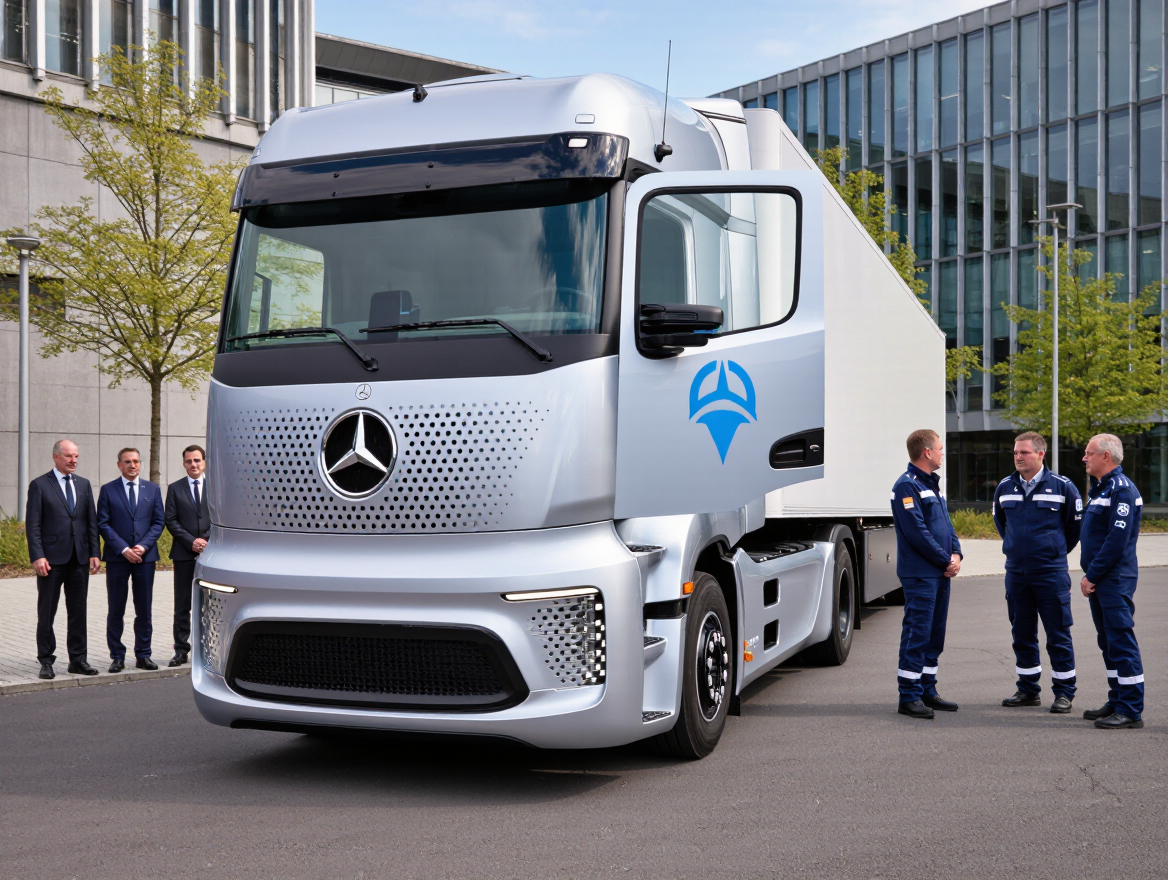 Mercedes‑Benz NextGenH2 shown to German government: hydrogen long‑haul truck and policy needs